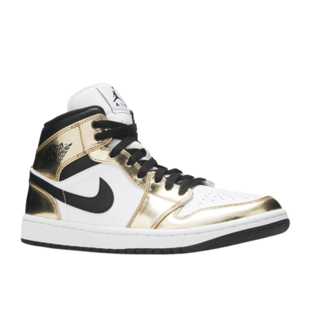 Air Jordan 1 Mid White Metallic Gold