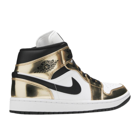 Air Jordan 1 Mid White Metallic Gold