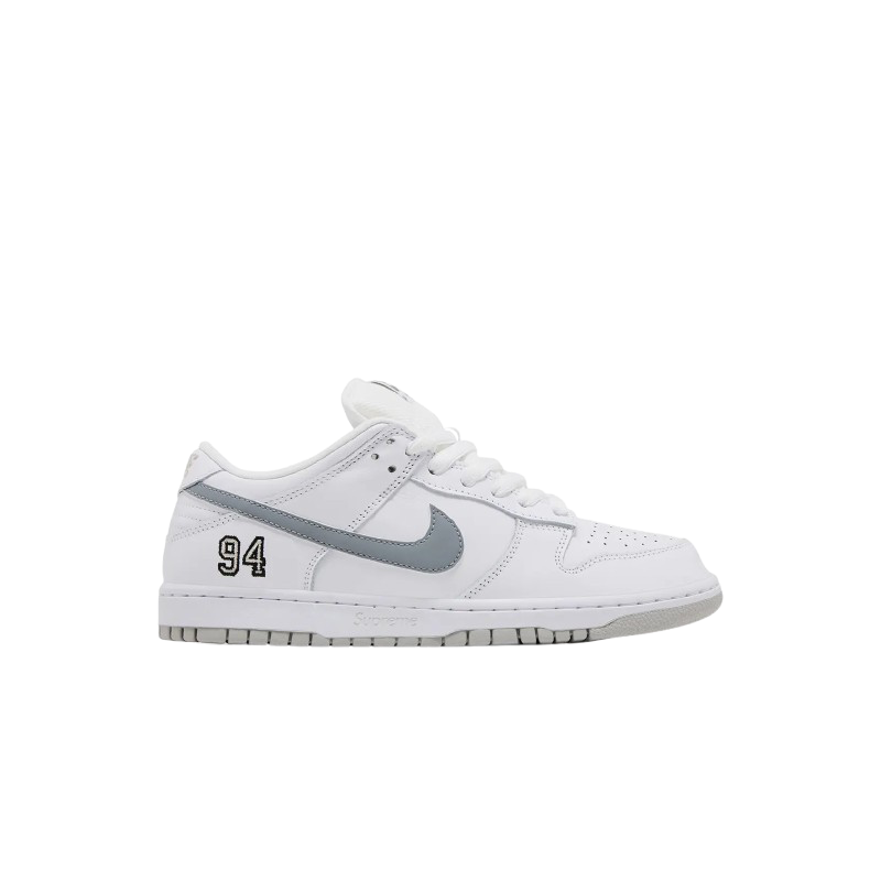 Nike SB Dunk Low Supreme 94 White Metallic Silver  Livré avec certificat d'authenticité