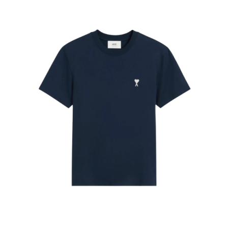 T-shirt Ami Paris Bleu Marine Mini Coeur Blanc