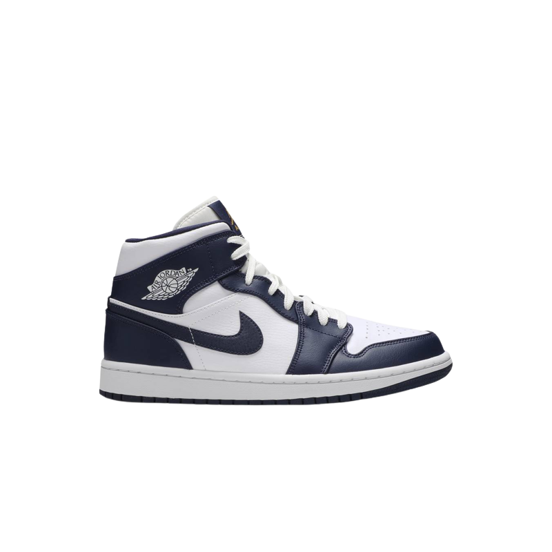 Air Jordan 1 Mid White Metallic Gold Obsidian