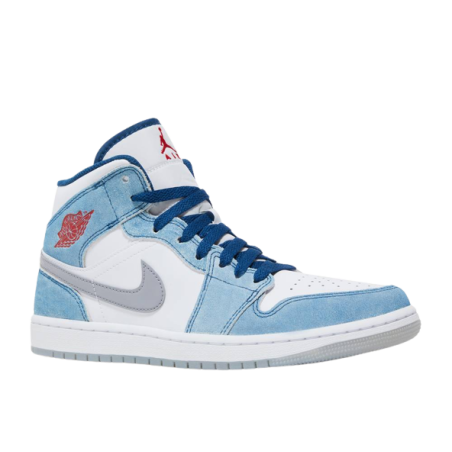 Air Jordan 1 Mid French Blue Fire Red